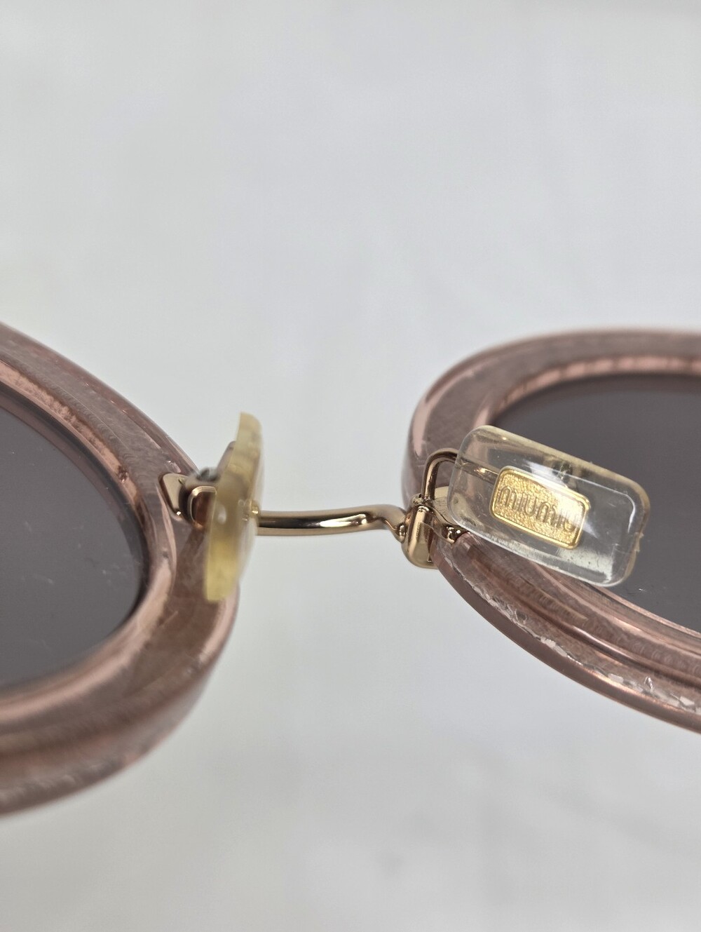 Miu Miu Round Pink Glitter Crystal-Trim Sunglasses - Picture 11 of 13